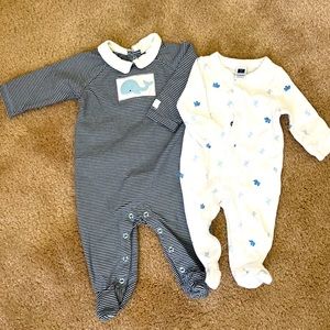 EUC Janie And Jack Footed Sleepers Baby Boy - newborn, and 0 to 3 months